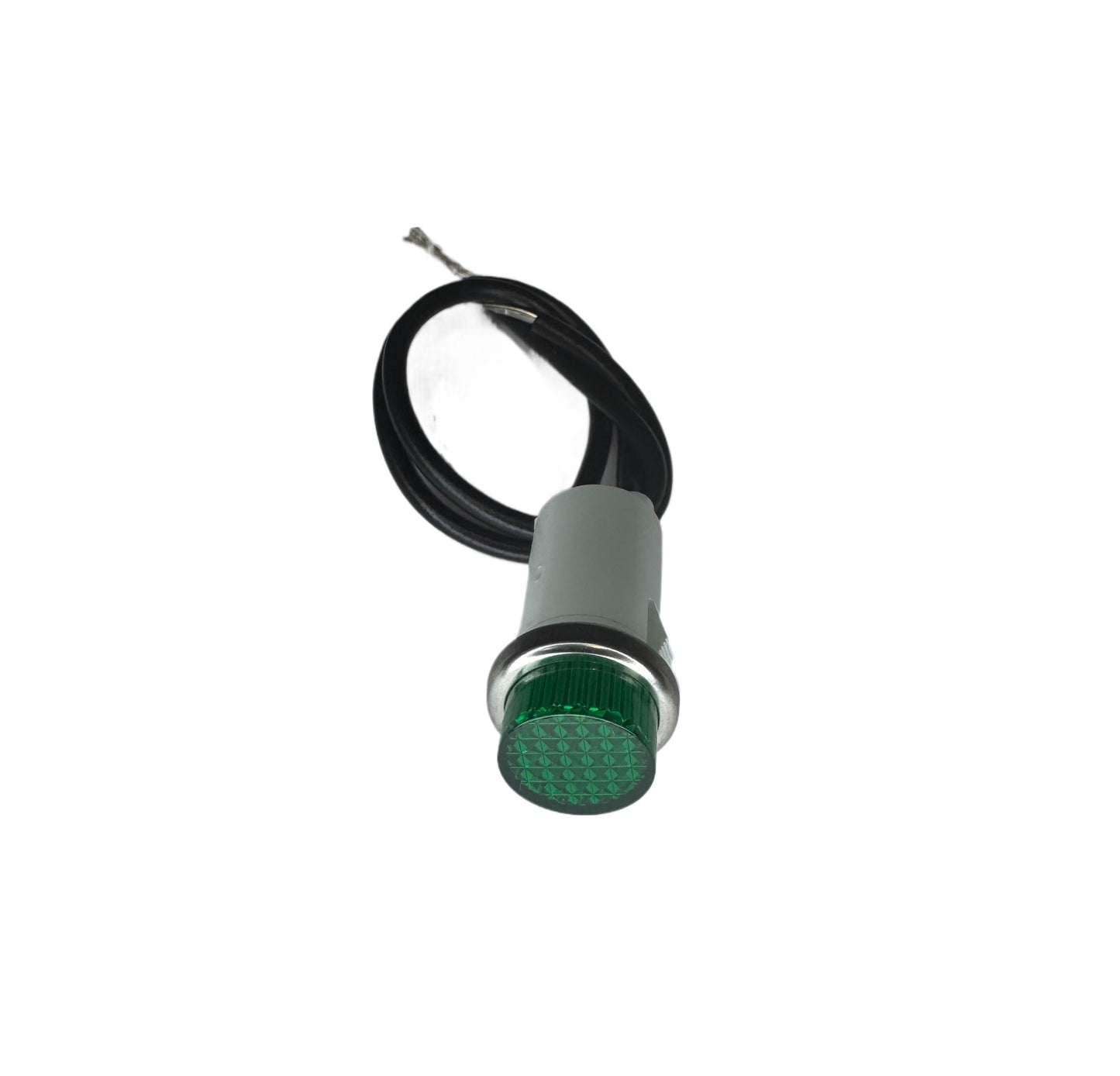 Amber indicator light with a raised lens. 6" Wire Leads for connecting to existing power supply