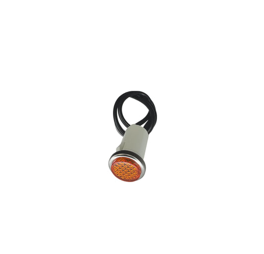 Compact Indicator Light with amber Lens – Features Pre-wired Leads for Easy Installation. Ideal for Panel Mounting in Automotive, Marine, or Industrial Settings. High-Visibility Illumination Ensures Clear Status Signaling in Both Low-Light and Daylight Conditions.