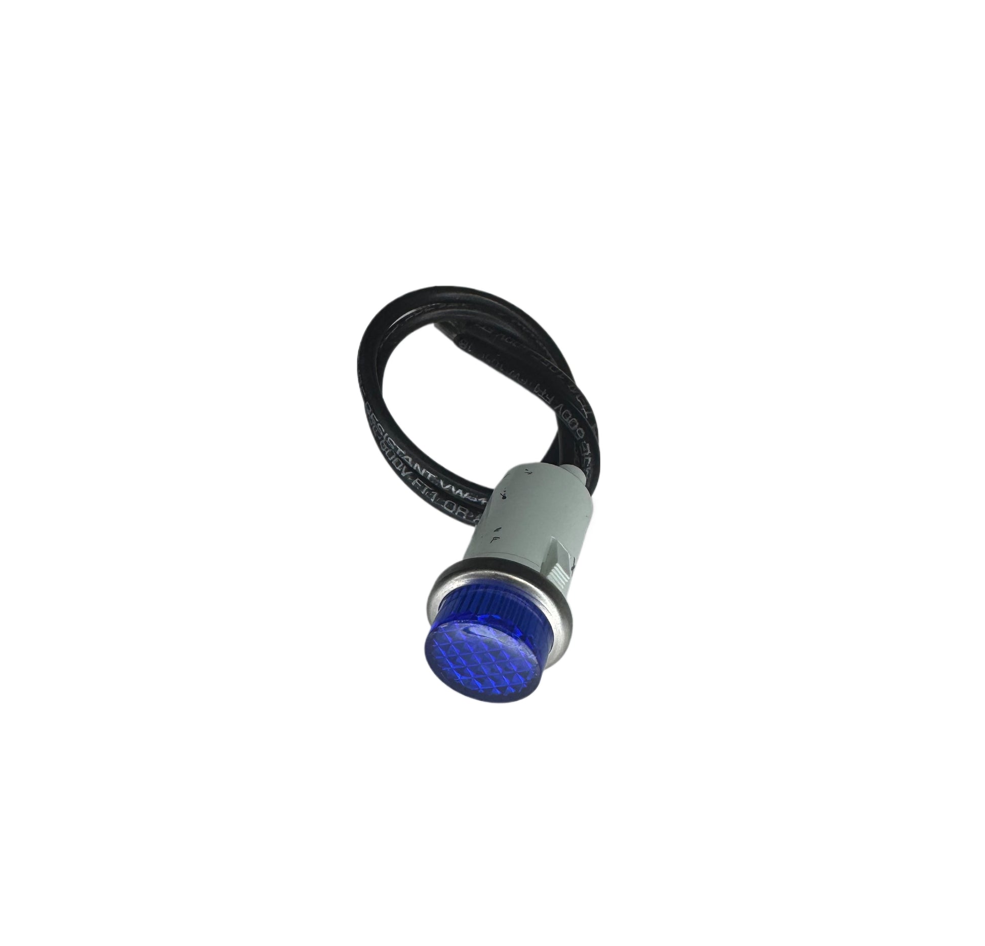 Compact Indicator Light with blue Lens – Features Pre-wired Leads for Easy Installation. Ideal for Panel Mounting in Automotive, Marine, or Industrial Settings. High-Visibility Illumination Ensures Clear Status Signaling in Both Low-Light and Daylight Conditions.