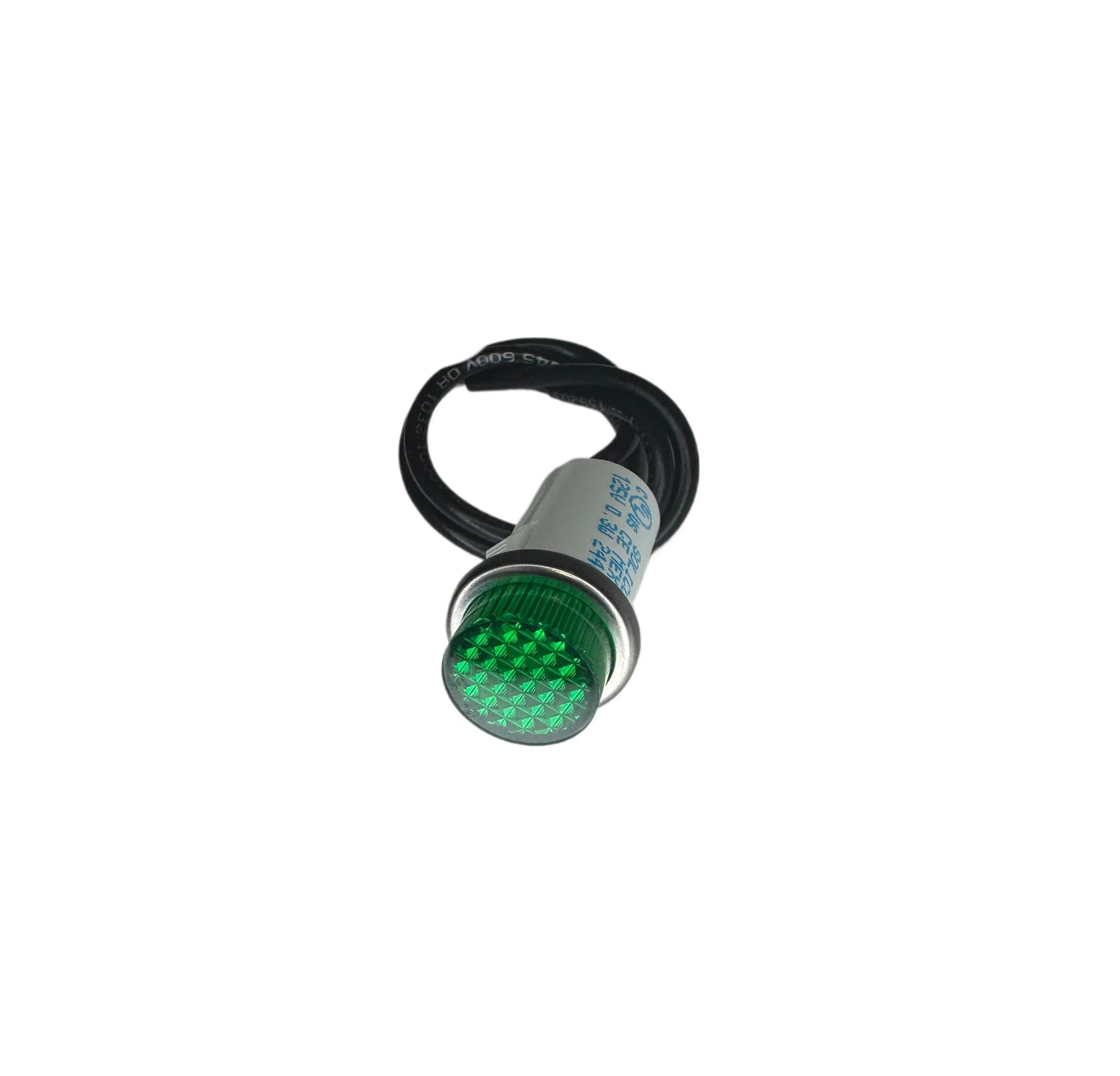 Compact Indicator Light with Green Lens – Features Pre-wired Leads for Easy Installation. Ideal for Panel Mounting in Automotive, Marine, or Industrial Settings. High-Visibility Illumination Ensures Clear Status Signaling in Both Low-Light and Daylight Conditions.