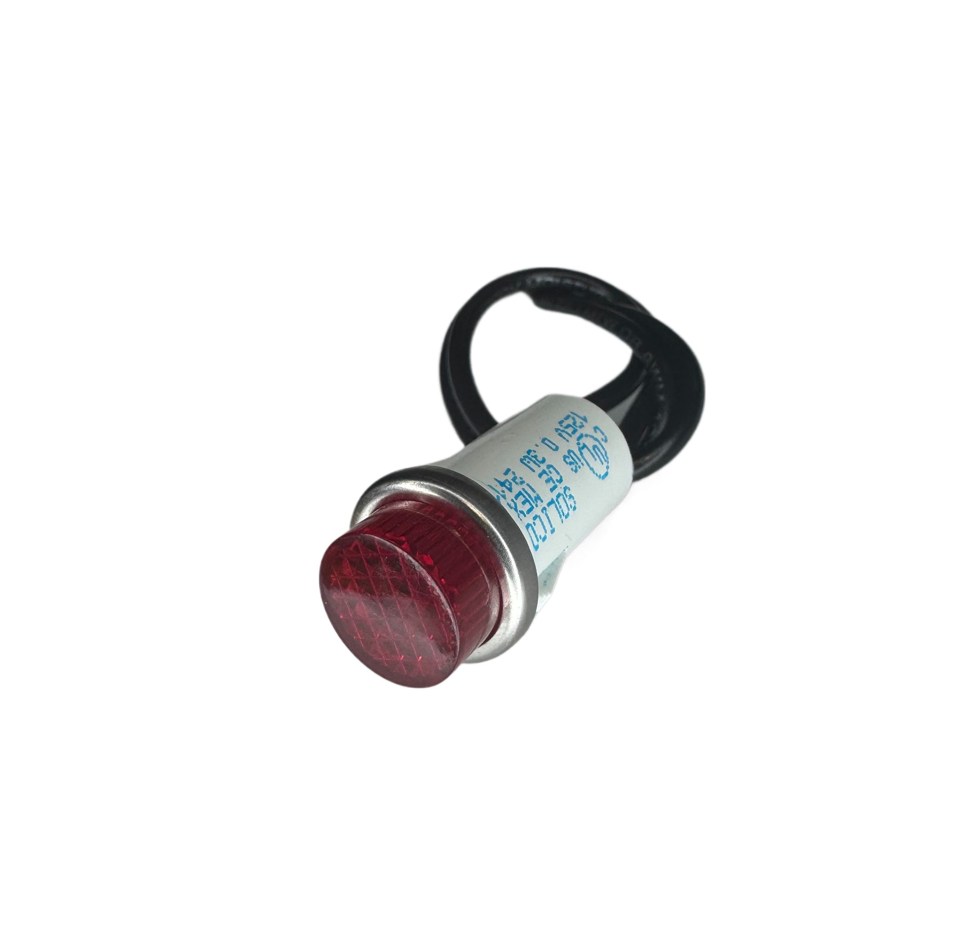 Compact Indicator Light with red Lens – Features Pre-wired Leads for Easy Installation. Ideal for Panel Mounting in Automotive, Marine, or Industrial Settings. High-Visibility Illumination Ensures Clear Status Signaling in Both Low-Light and Daylight Conditions.