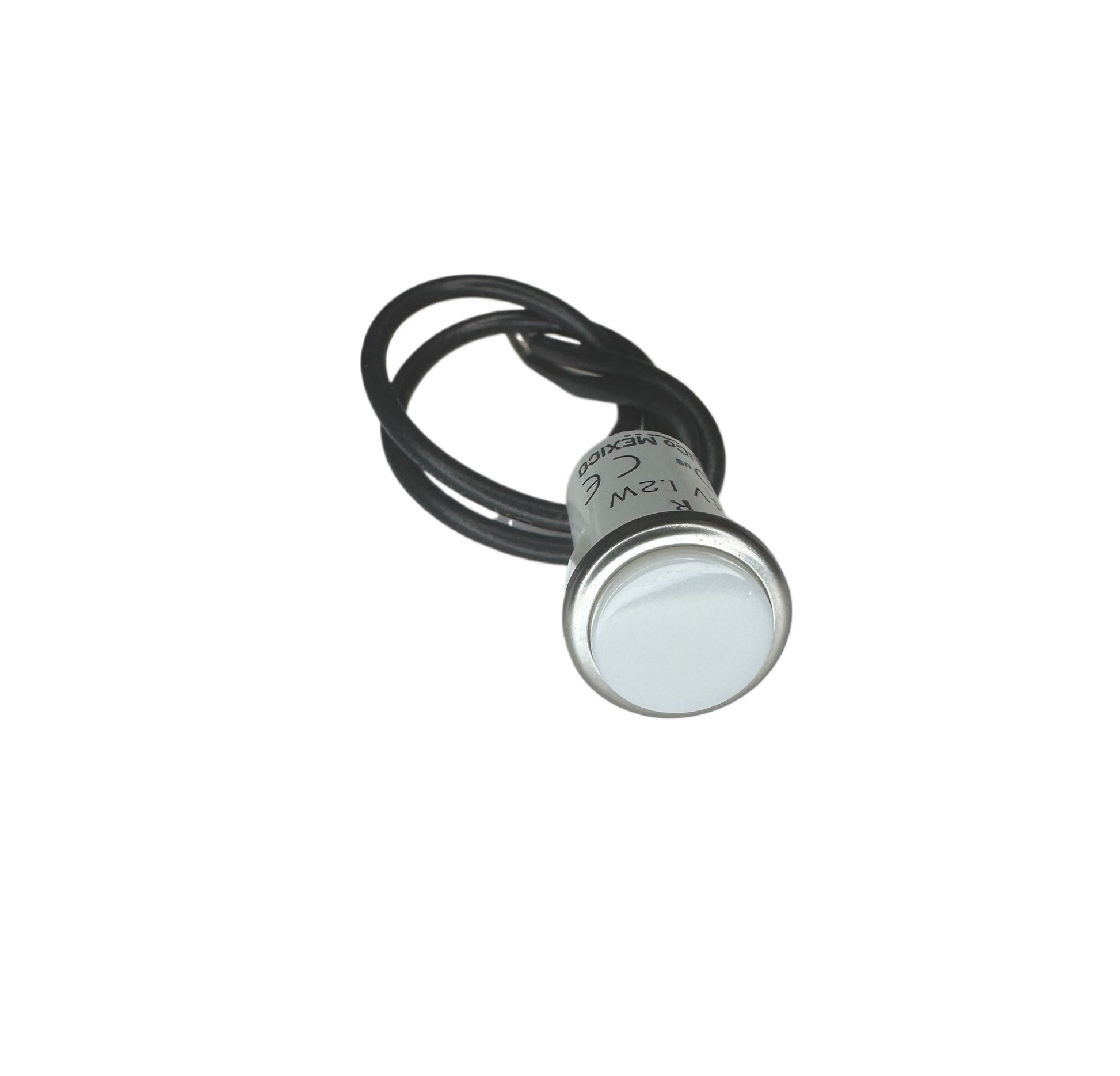 Compact Indicator Light with white Lens – Features Pre-wired Leads for Easy Installation. Ideal for Panel Mounting in Automotive, Marine, or Industrial Settings. High-Visibility Illumination Ensures Clear Status Signaling in Both Low-Light and Daylight Conditions.